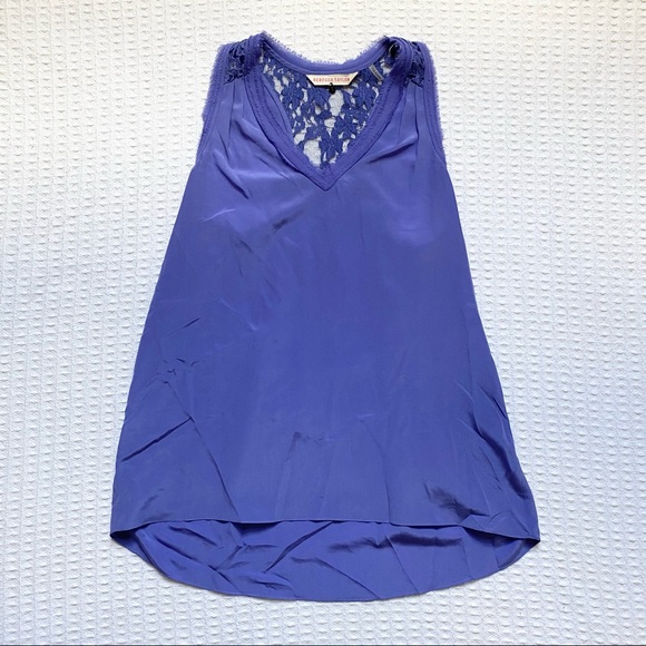 Rebecca Taylor Tops - Rebecca Taylor silk and lace periwinkle tank 2